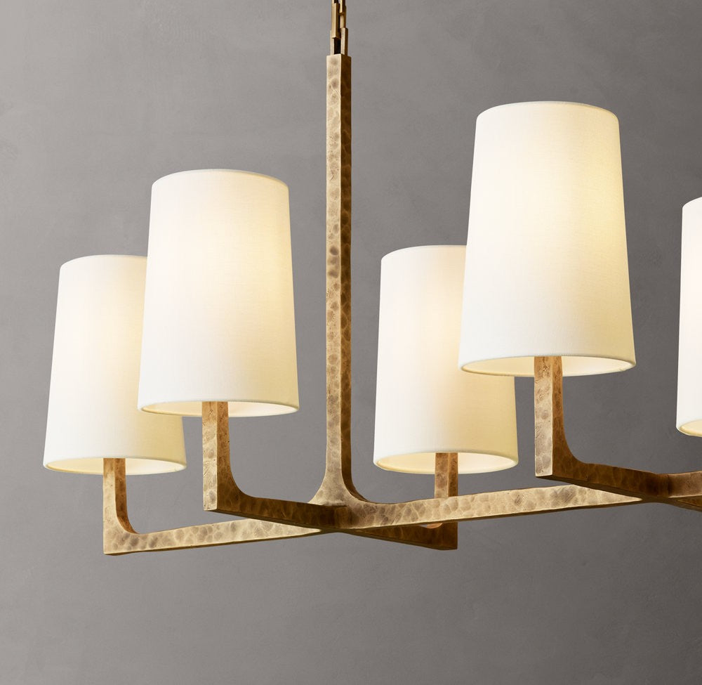 Wright Hammered Metal Linear Chandelier