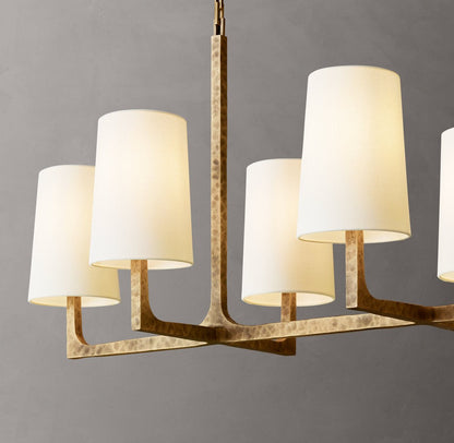 Wright Hammered Metal Linear Chandelier