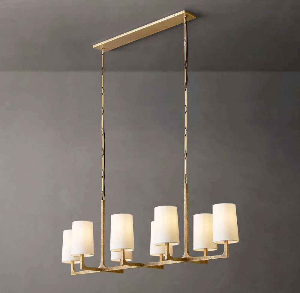 Wright Hammered Metal Linear Chandelier