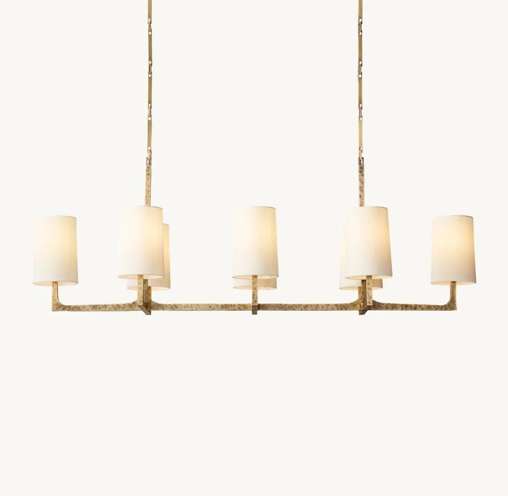 Wright Hammered Metal Linear Chandelier