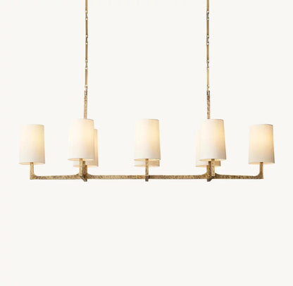 Wright Hammered Metal Linear Chandelier