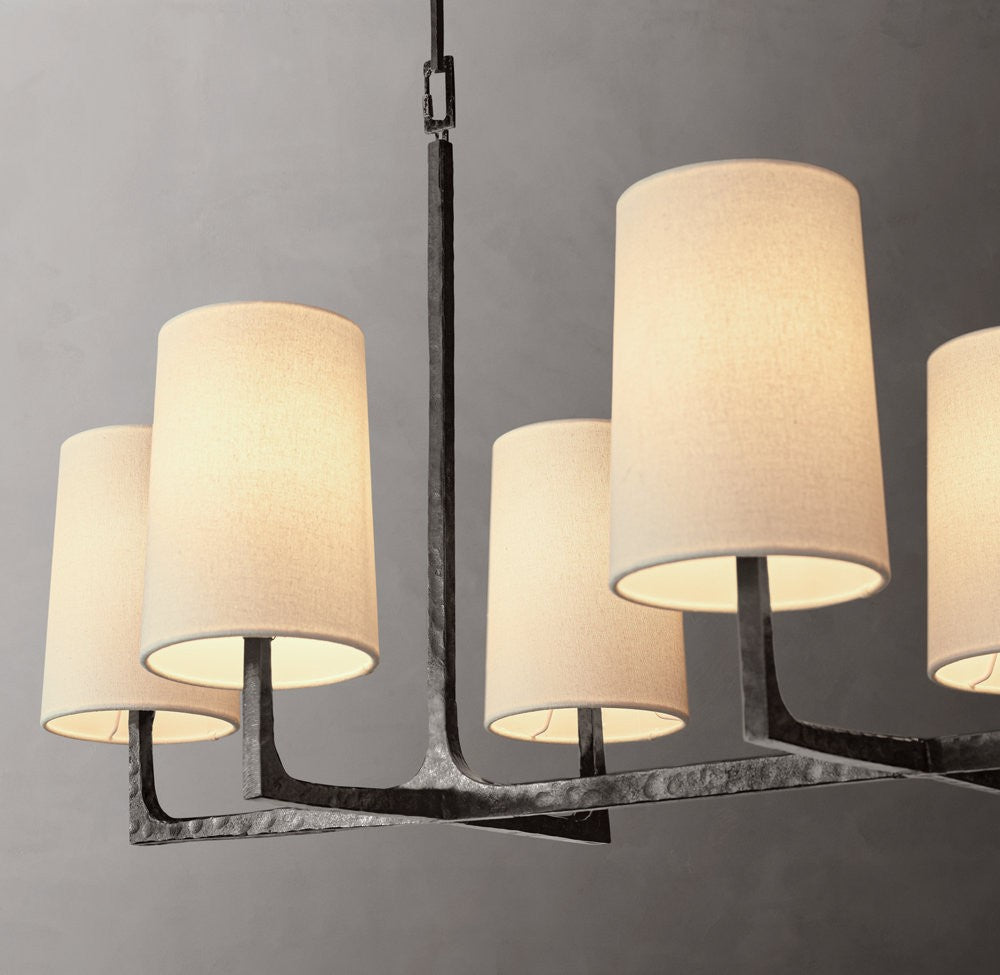 Wright Hammered Metal Linear Chandelier