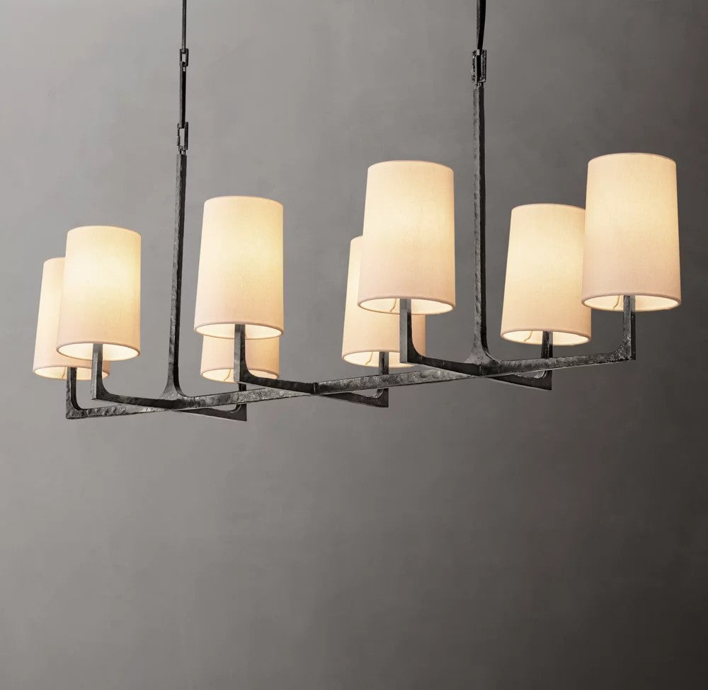 Wright Hammered Metal Linear Chandelier